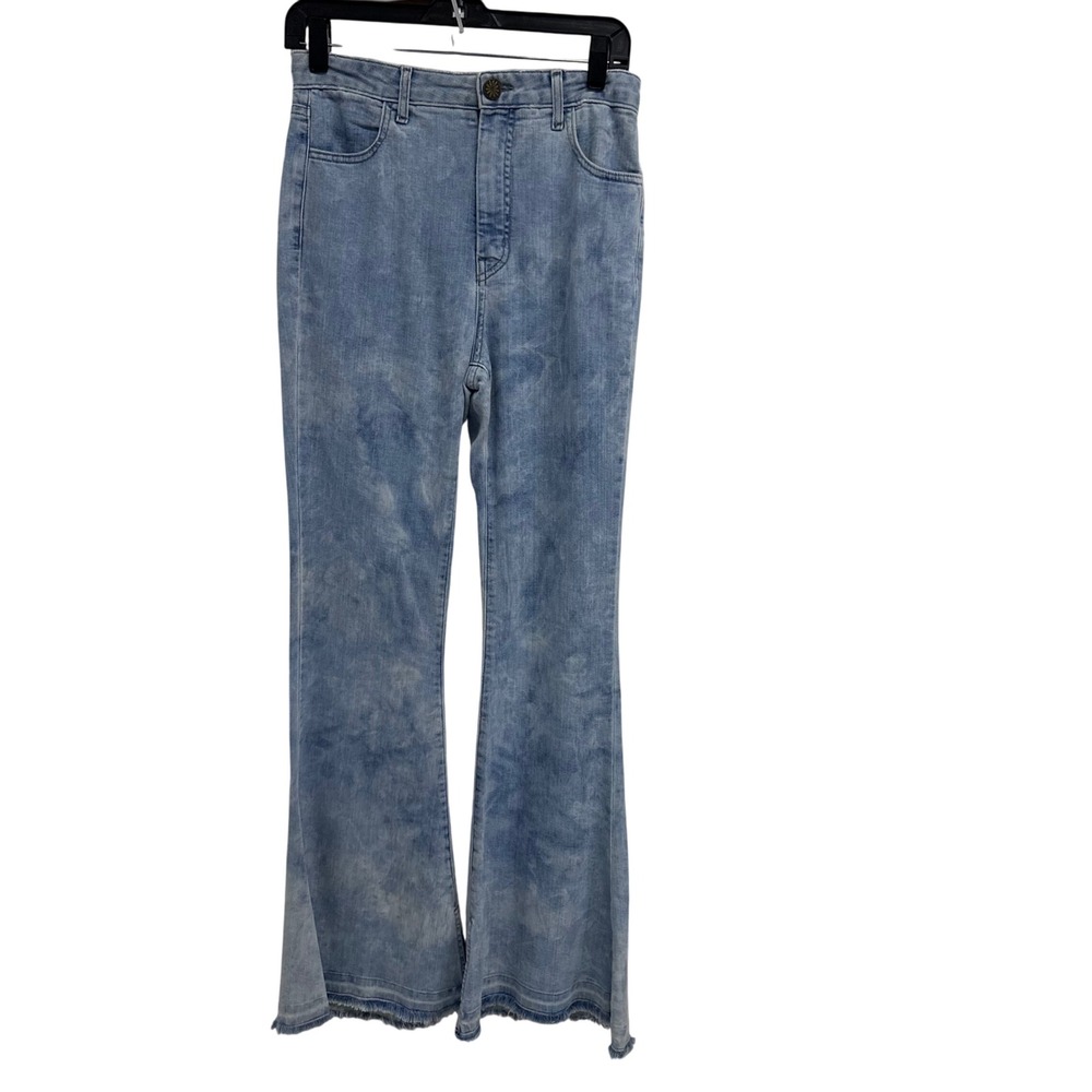 Show me‎ your Mumu Blue High Waisted Flare Jeans Distressed Acid Wash boho boho